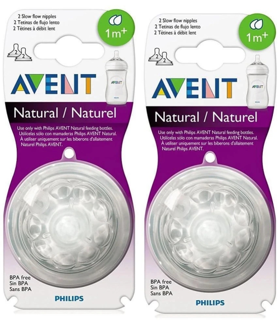 Philips Avent Slow Flow nipple Silicone Nipple ( 4 pcs )