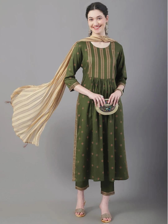 Trending Green Rayon Kurti Set For Women-LARGE