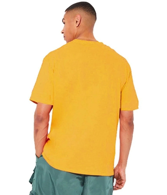 Leotude - Mustard Cotton Blend Oversized Fit Mens T-Shirt ( Pack of 1 ) - None