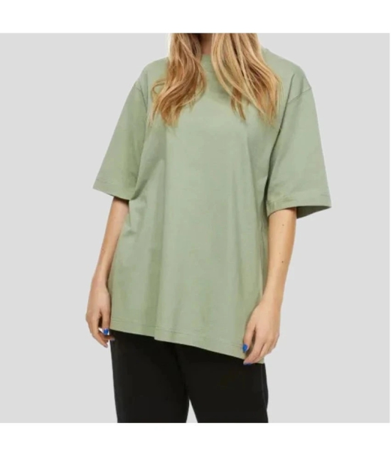 AKTIF - Mint Green Cotton Loose Fit Womens T-Shirt ( Pack of 1 ) - None