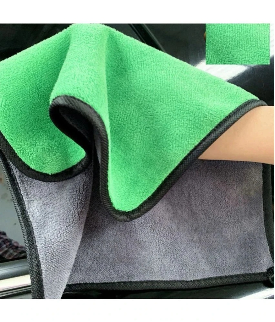 Auto Hub Green 800 GSM Drying Towel For Automobile ( Pack of 3 )