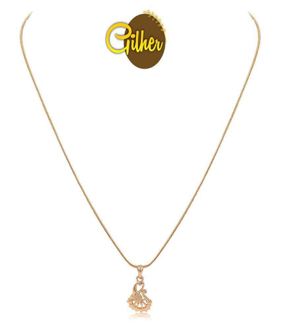 Gilherfashion Gold Plated Daily Wear Locket Chain For Women And Girls - Golden