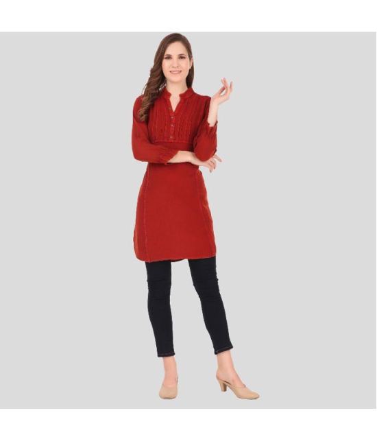 PPTHEFASHIONHUB - Maroon Rayon Women's Tunic ( Pack of 1 ) - None