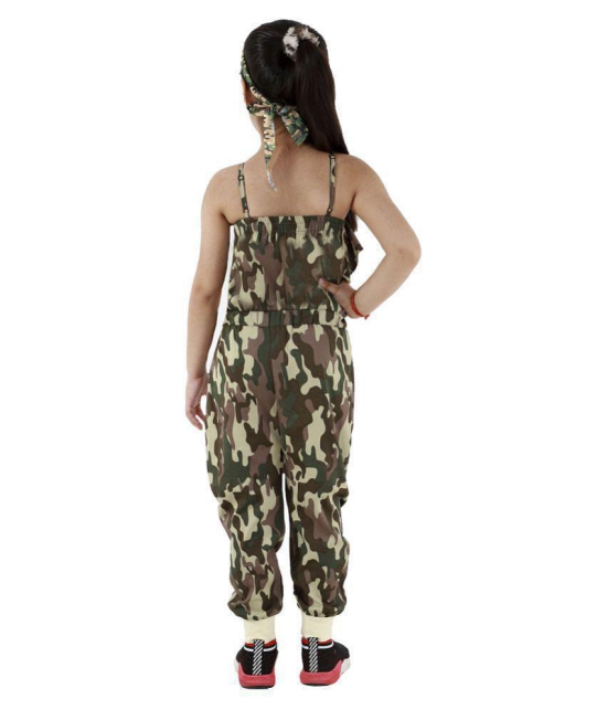 Kids Cave - Green Crepe Girls Jumpsuit ( Pack of 1 ) - None