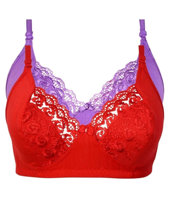 Kiran Enterprises Cotton Minimizer Bra - Red - None