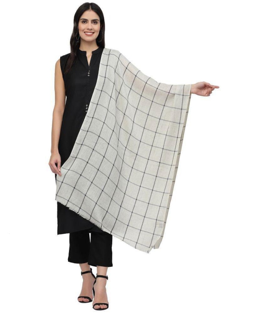 Anekaant - White Wool Women's Stole ( Pack of 1 )