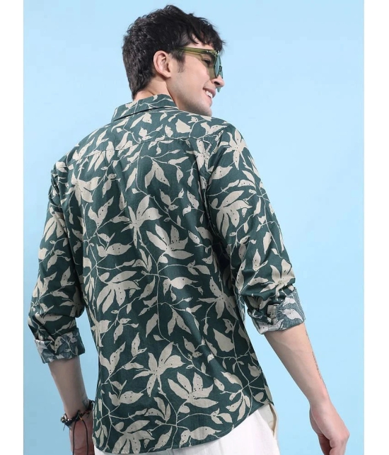 Ketch 100% Cotton Regular Fit Printed Full Sleeves Mens Casual Shirt - Green ( Pack of 1 ) - None