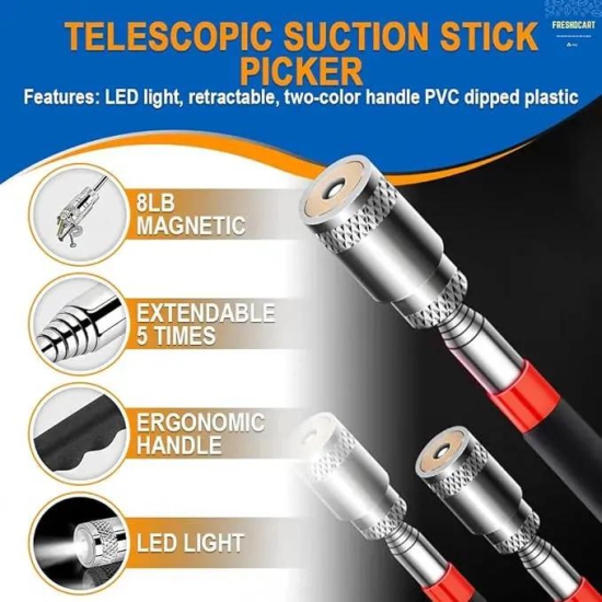 MAGNETIC PICKUP TOOL-LED LIGHT TELESCOPING HANDLE PICK UP MAGNET WITH LED LIGHT MAGNET STICKS EXTENDING FOR HOME