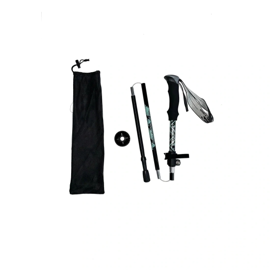 K2 Foldable Trekking Pole 33 Cms: Ultralight and Compact Aluminum Alloy Trekking Pole with Press and Button Lock Mechanism (Colour - Black) by Total Sporting And Fitness Solutions Pvt Ltd