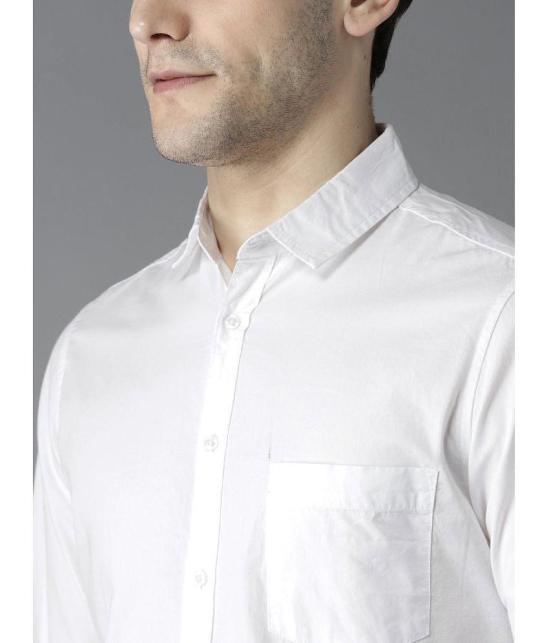 liferoads - White 100% Cotton Slim Fit Men's Formal Shirt ( Pack of 1 ) - None