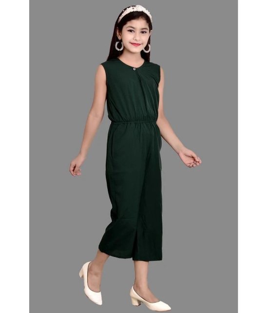 Arshia Fashions - Green Crepe Girls Jumpsuit ( Pack of 1 ) - None