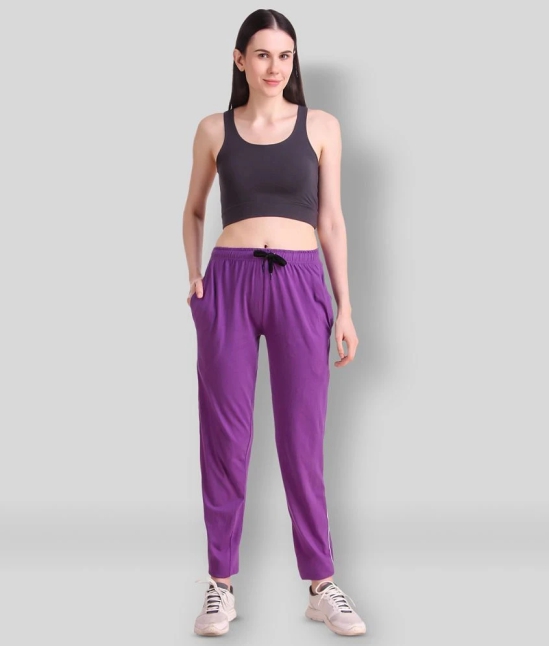 Uzarus - Purple Cotton Blend Womens Running Trackpants ( Pack of 1 ) - XL