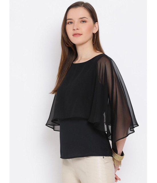 ALL WAYS YOU - Black Polyester Womens Cape Top ( Pack of 1 ) - M