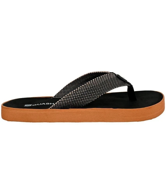 Squash Black Mens Thong Flip Flop - None