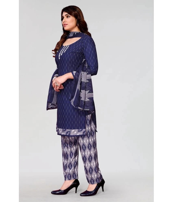 Anand Unstitched Crepe Printed Dress Material - Blue ( Pack of 1 ) - Blue