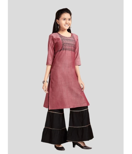 Aarika Maroon Cotton Girls Kurta and Sharara Set ( Pack of 1 ) - None