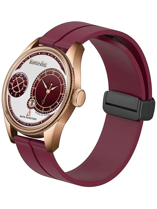 DoubleRun Maroon Silicon Chronograph Mens Watch