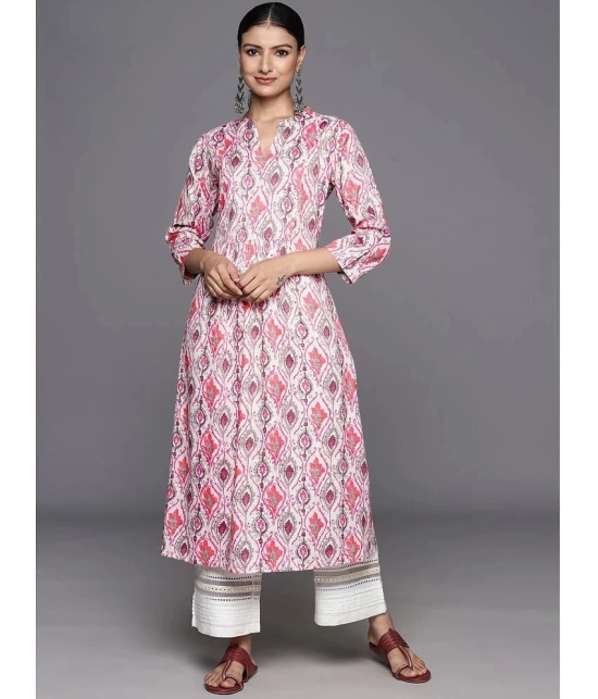 Varanga Viscose Printed A-Line Womens Kurti - Pink ( Pack of 1 ) - None