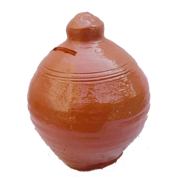 Mii Art Craft Mitti Gullak for Kids and Adults, Piggy Bank, Mitti ka Gullak;size-19cm and (Brown) Pack of 1gullak Clay Coin Bank/Mitti Ka coim Box