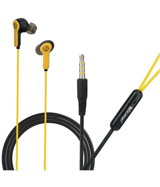 hitage EB-14 Thunder 3.5 mm Wired Earphone In Ear Comfortable In Ear Fit Yellow