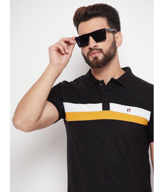 MXN - Black Cotton Blend Regular Fit Men's Polo T Shirt ( Pack of 1 ) - None