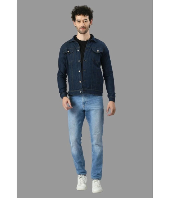 DKGF Fashion Cotton Blend Mens Denim Jacket - Navy ( Pack of 1 ) - None