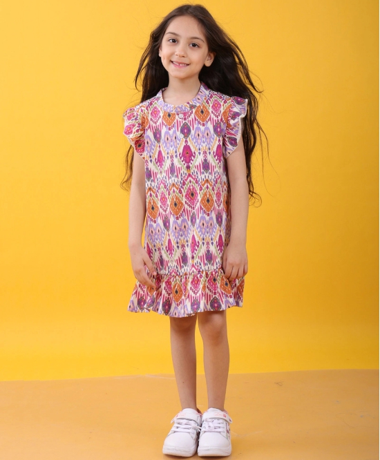 IKKAT RUFFLE SUMMER DRESS - PINK-9-10 YEARS / 1N / PINK