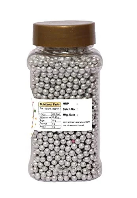 foodfrillz Silver Balls, 125 g Sprinkles for cake decoration