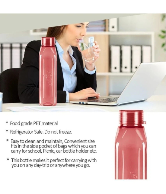 Milton Prime 1000 Pet Water Bottle, Set of 5, 1 Litre Each, Burgundy | BPA Free | 100% Leak Proof | Office Bottle | Gym Bottle | Home | Kitchen | Travel Bottle | Hiking | Treking Bottle - Bu