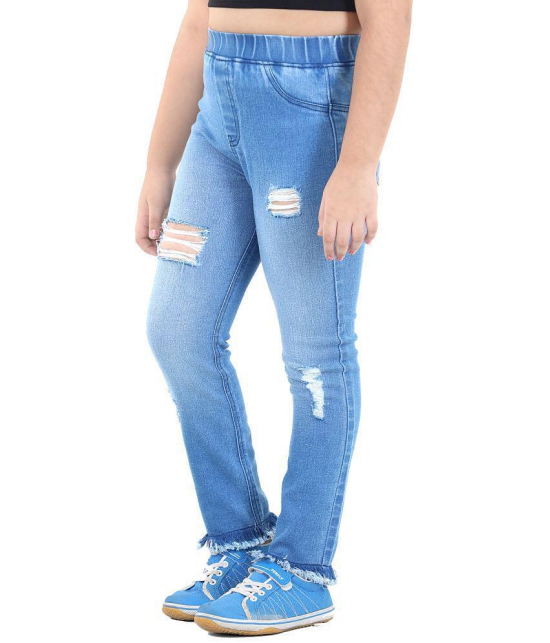 Naughty Ninos - Blue Denim Girls Leggings ( Pack of 1 ) - None