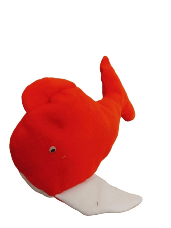 Red plush whale stuffed animal