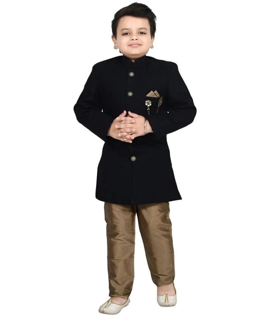 Arshia Fashions Blue Silk Boys Indo Western Sherwani & Churidar Set ( Pack of 1 ) - None