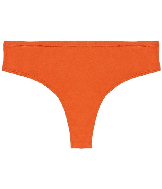 Clovia Orange Cotton Solid Womens Thongs ( Pack of 1 ) - None