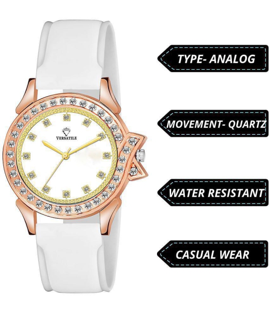 Versatile - White Silicon Analog Womens Watch