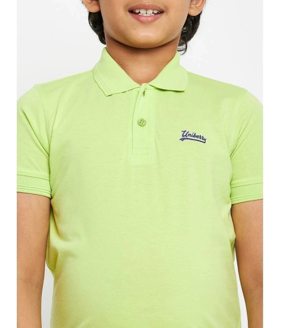 UNIBERRY - Green Cotton Blend Boys Polo T-Shirt ( Pack of 1 ) - None