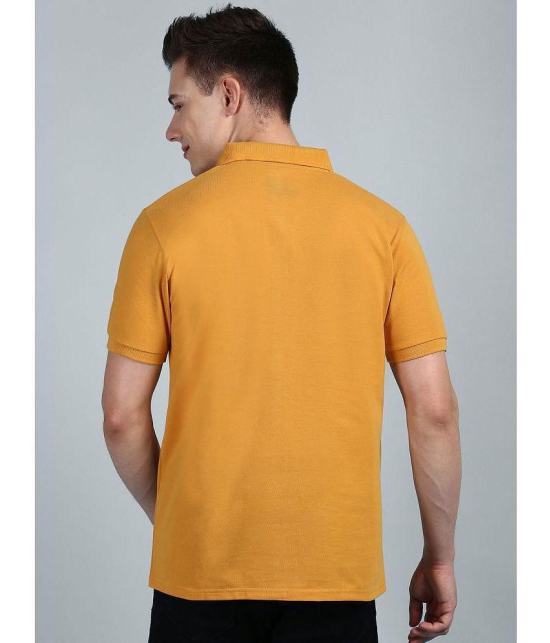 Lux Cozi - Mustard Cotton Regular Fit Mens Polo T Shirt ( Pack of 1 ) - None