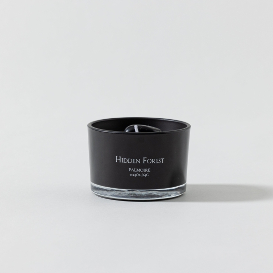 Hidden Forest Soy Wax Candle with Fortune Stone-Black / Small