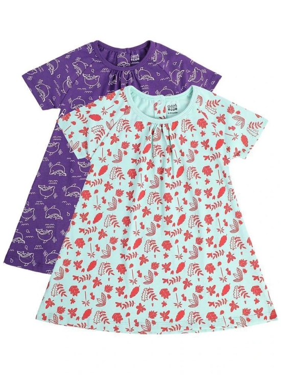 MINI KLUB Multi Cotton Baby Girl Dress ( Pack of 2 ) - None