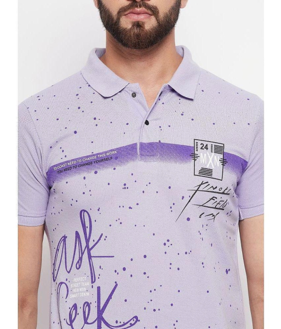 MXN - Lavender Cotton Blend Regular Fit Men's Polo T Shirt ( Pack of 1 ) - None