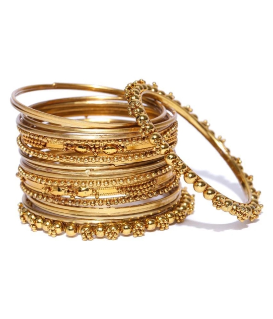 YouBella Stylish Traditional Jewellery Gold Plated Bangle Set for Women (Golden)(YBBN_91103_2.4) - None