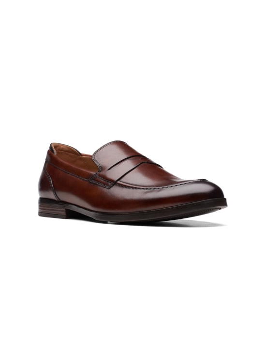 CLARKS TAN MEN BRADISH EASE FORMAL SLIP-ONS SHOES