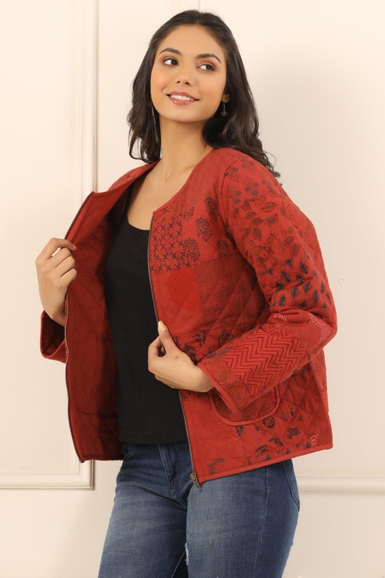 Printed women quilted  jacket-M