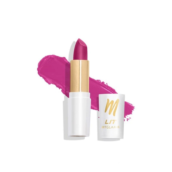 MyGlamm LIT Moist Matte Lipstick - Pink Heart (Bright Pink Shade)| Long Lasting, Pigmented, Hydrating Lipstick with Moringa Oil and Vitamin E