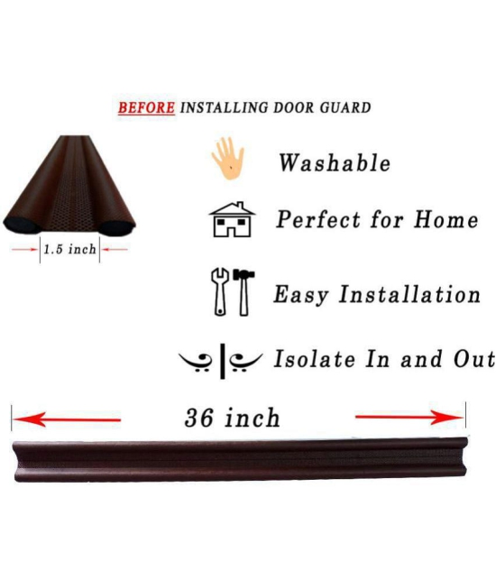 Door Seal Guard Gap Filler for Door Bottom Seal Strip | Door Stoppers | Door Seal | Door Closers | Sound Proof | Reduce Dust | Pest Protector | Water Proof Brown, 36 inch (Pack of 1)