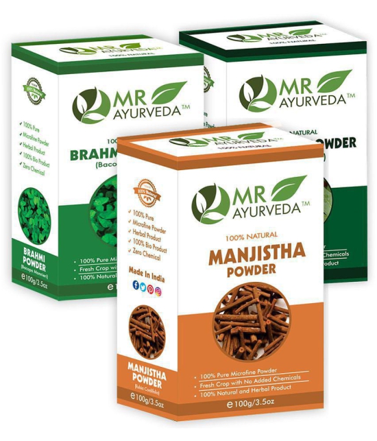 MR Ayurveda Manjistha, Brahmi & Bhringraj Powder Hair Scalp Treatment 300 g Pack of 3