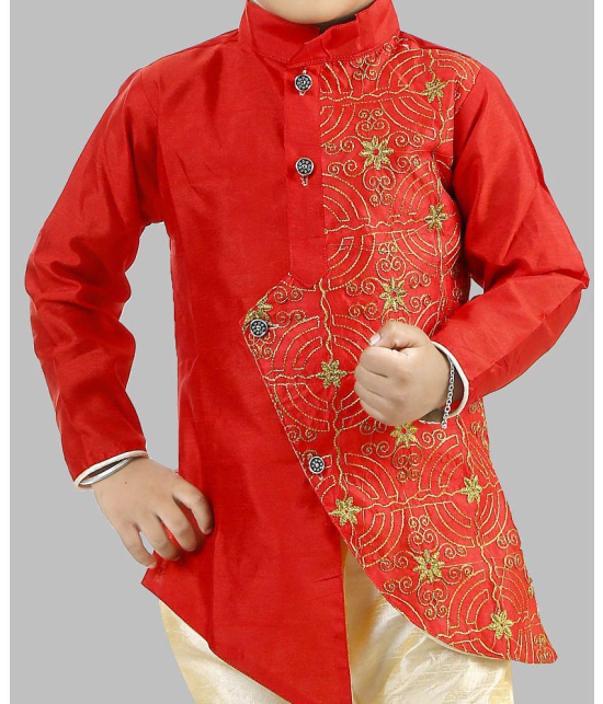 Pichkari - Multicolor Silk Boys Kurta With Churidar ( Pack of 1 ) - None