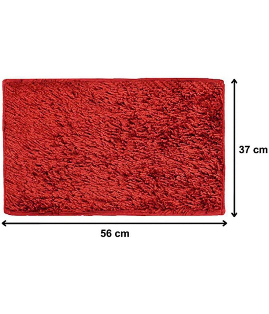 Abhikram Red Single Anti-skid Door Mat - ( 60 X 40 cm ) - Red