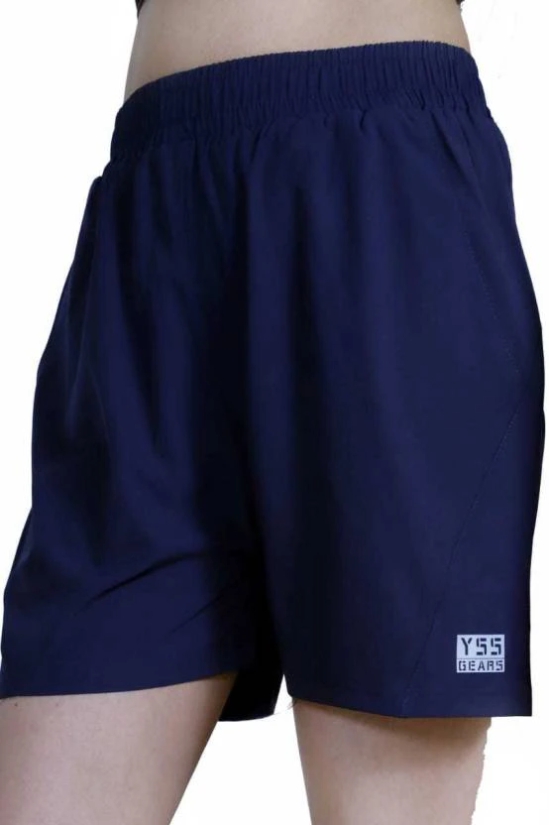 Solid Women Dark Blue Sports Shorts