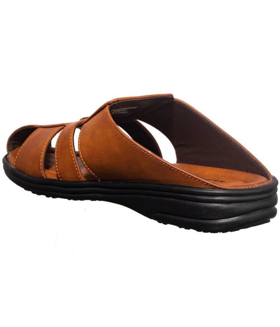 KHADIM Brown Synthetic Leather Sandals - None