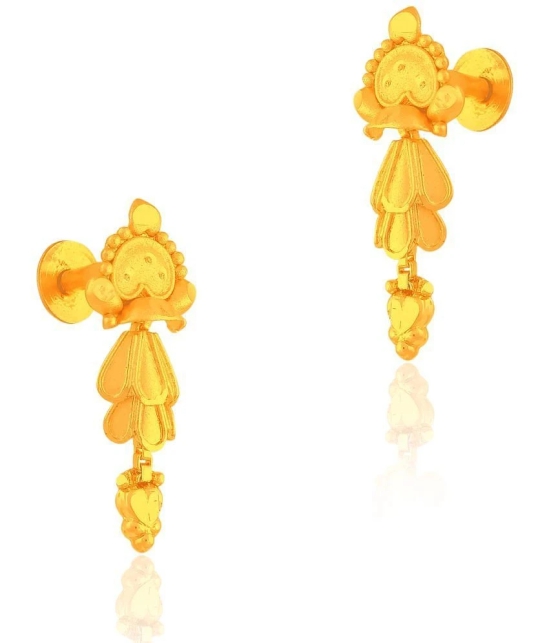 LUV FASHION Golden Jhumki Earrings ( Pack of 1 ) - Golden